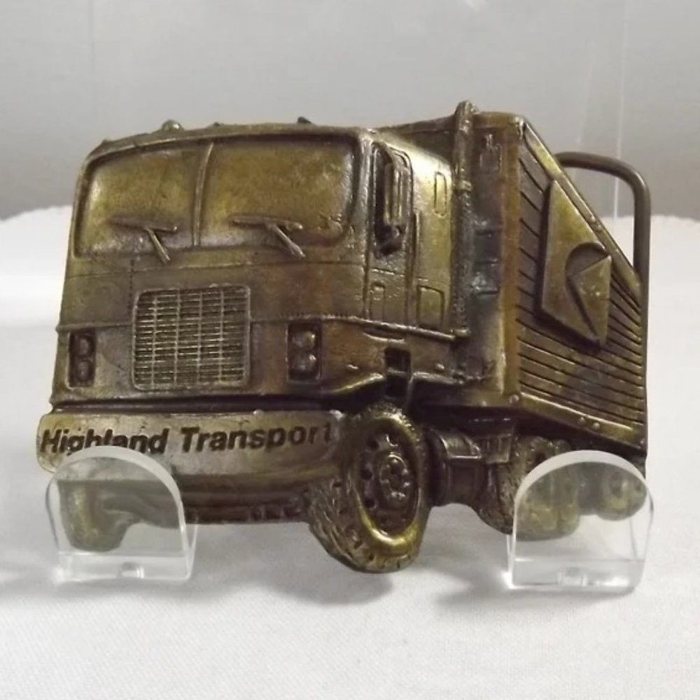 Vintage Distressed Highland Transport Semi Truck Belt Buckle